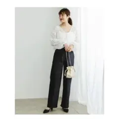 試着のみURBAN RESEARCH ROSSOストレッチワイドストレートデニム