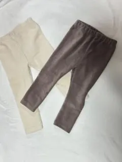 コーデュロイパンツセット（アイボリー・ブラウン）80