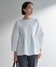 【VERY×UNFILOコラボ】2WAY ペプラムカーディガン ホワイト XXL