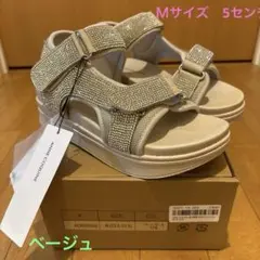 アンコキーヌ 幅が調整できるストラップ 厚底神サンダル ベージュ Ｍ　5センチのサムネイル