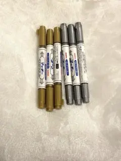 ZEBRA マッキー ペイントマーカー ゴールド シルバー 6本セットのサムネイル