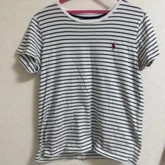 polo ラルフローレン　ポロシャツスタイル Tシャツ 白/紺ストライプ