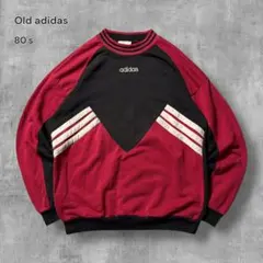2519古着80年代old adidasスウェット刺繍ロゴ万国旗タグマルチカラー