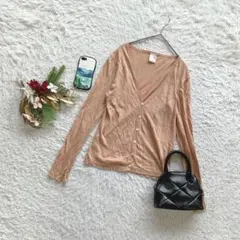 ユナイテッドアローズ カーディガン 長袖 麻100% Vネック 薄手 F 春夏