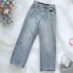 《GRL》 ワイドレッグ デニムパンツ ライトブルー ハイウエスト ゆったりめ