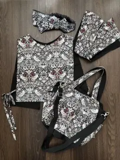 ウィリアムモリスいちご泥棒　ハンドメイド　バックセット