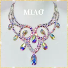 新品　ネックレス　オーロラ ベリーダンス 社交ダンス　結婚式　ラインストーンi