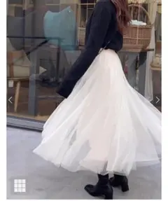 GRL ボリュームロングチュールスカートat118