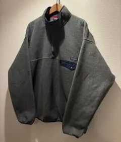 patagonia スナップT フリース XXL グレーxネイビー パタゴニア