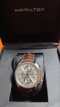 HAMILTON 自動巻き ジャズマスターオートクロノ ネイビー 箱無し 