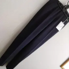 ダークネイビー スラックス ポリエステル混紡