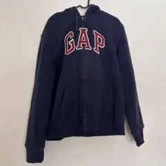 GAP シェルパジャケット ジップ 裏ボア ネイビー メンズ L ロゴ 刺繍