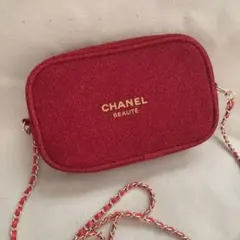 CHANEL レッド ノベルティポーチ クリスマス限定