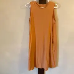 UNIQLOキッズノースリーブワンピース 女の子 オレンジ系150cm