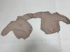 POLO ブラウン 長袖ロンパース 2枚セット