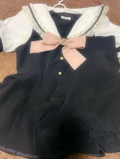 LIZ LISA セーラー襟 リボン付きセットアップ 黒 半袖 量産型　地雷