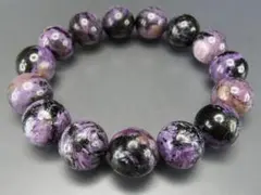 黒入りチャロアイト大玉14mm強ブレスレット3大ヒーリング天然石1