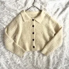 earth music&ecology アース ショート丈 カーディガン 襟