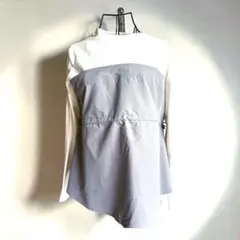 【美品】INGNI ドッキング チュニック カットソー M ホワイト×グレー