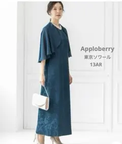 【タグ付き】東京ソワールApploberry ☆ケープ付き前開きのロングドレス