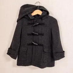 コムサイズム　フード付き　ダッフルコート 90-100cm ダークグレー