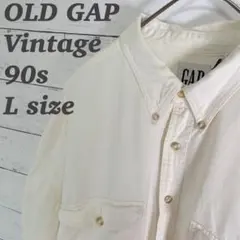 90s OLD GAP 希少オールドギャップ 白タグ アメリカ古着 ワークシャツ