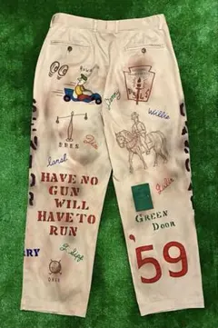 Used ハンドペイント 60s メモリアルパンツ ヴィンテージ リメイク 60年代 60s ハンドペイント コーズ | ビンテージ古着屋Feeet 通販