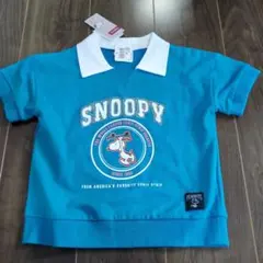 SNOOPY スヌーピー 襟付き 半袖Tシャツ ブルー系 キッズのサムネイル