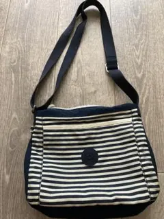 Kipling ショルダーバッグ ボーダー ネイビー　斜めがけのサムネイル