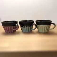 リブデザイン 陶器製マグカップ 3個セット