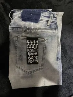 Ksubi ダメージデニムパンツ ライトブルー メンズ
