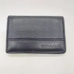 coachレザー製 黒 名刺入れ COACH（コーチ） セール 名刺入れ メンズ カードケース アウトレット