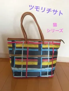 【ツモリチサトキャリー】レザー トートバッグ 猫 チェックのサムネイル