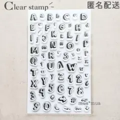 クリアスタンプ　透明スタンプ　スタンプシート　S891　文字　数字　ブロック体
