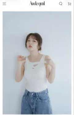 andmary Zoff slit tank white タンクトップ ニット - メルカリ
