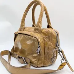 PRADA　2way　ハンドバッグ　ショルダーバッグ　エナメル　パテントレザー
