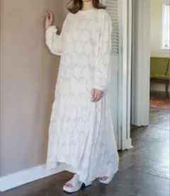 【Kastane】シアージャガードレースワンピース アイボリー サイズ0