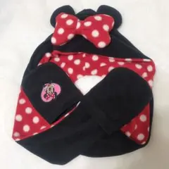 ミニーちゃん　帽子つきフリースマフラー（子供サイズ）