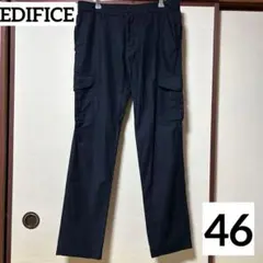 美品☆ EDIFICE カーゴパンツ テーパードパンツ ブラック 46 コットンのサムネイル