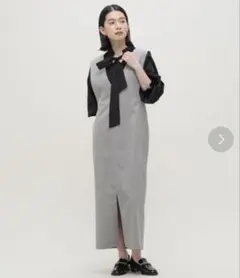 NANOuniverseジャンパースカートLB.03/Vネックストレート