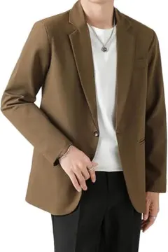 メンズ ジャケット ビジカジ 1つボタン スーツジャケット カジュアル アウター