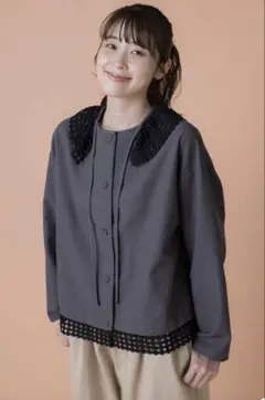 【ゆべし×Samansa Mos2】襟取り外しブラウスのサムネイル