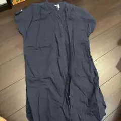 ニコアンド綿100% ネイビー シャツワンピース サイズ4No.84