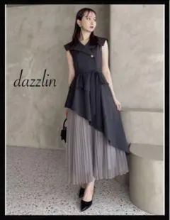 dazzlin ダズリン ワンピース アシメプリーツトレンチワンピース XS