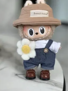 LABUBU ぬいぐるみ　コスチューム　17センチ　ぬい服　着ぐるみ　花セット