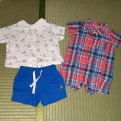 トップス ボトムス ロンパース 男の子 3点セット ポロベア