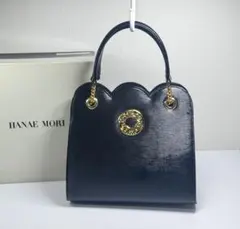 極美品 ハナエモリ ハンドバッグ フォーマルバッグ 冠婚葬祭 蝶 ゴールド金具