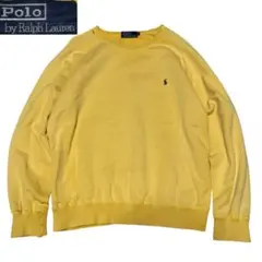 90s初期 ラルフローレン ヴィンテージ スウェット ボロ イエロー M