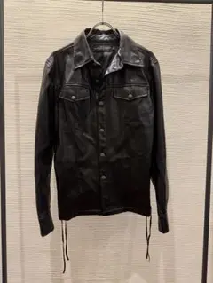 00s japanese label leather shirt jacket