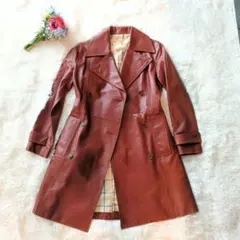 MASSE MENSCH レザートレンチコート ブラウン ベルト付き 本革